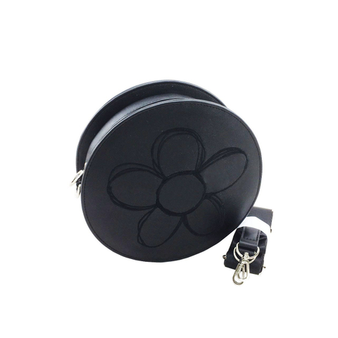 圓形皮革側背包