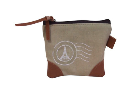 帆布皮革零錢包, 零錢包, 可愛零錢包